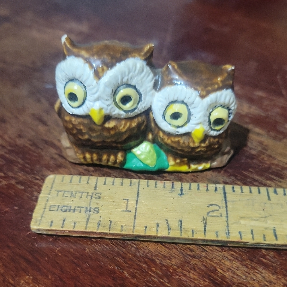 Vintage Brown and White Owl Figurine